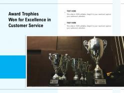 Award trophies won for excellence in customer service