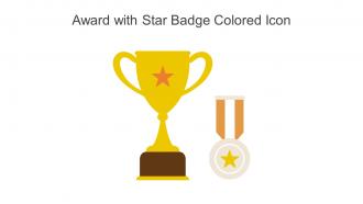 Award With Star Badge Colored Icon In Powerpoint Pptx Png And Editable Eps Format
