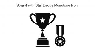 Award With Star Badge Monotone Icon In Powerpoint Pptx Png And Editable Eps Format