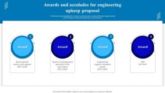 Awards And Accolades For Engineering Upkeep Proposal Ppt Powerpoint Clipart