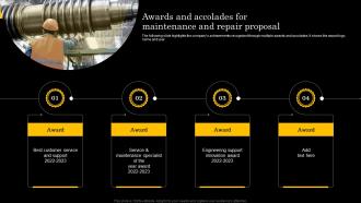 Awards And Accolades For Maintenance And Repair Proposal Ppt Powerpoint Presentation Show