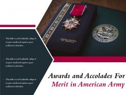 Awards and accolades for merit in american army