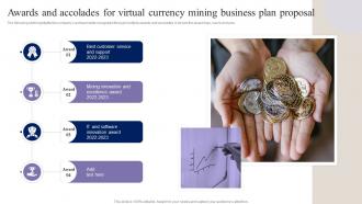 Awards And Accolades For Virtual Currency Mining Business Plan Proposal Powerpoint Presentation Slides