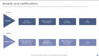 Awards And Certifications Convention Planner Company Profile Ppt File Rules
