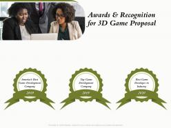 Awards And Recognition For 3D Game Proposal Ppt Powerpoint Presentation Gallery