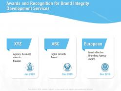 Awards and recognition for brand integrity development services ppt presentation pictures