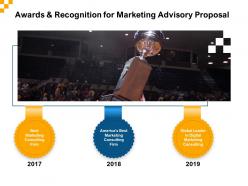 Awards and recognition for marketing advisory proposal ppt inspiration icons