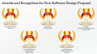 Awards and recognition for new software design proposal ppt slides example
