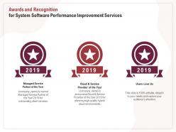 Awards and recognition for system software performance improvement services ppt file aids