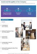 Awards and recognition of our company presentation report infographic ppt pdf document