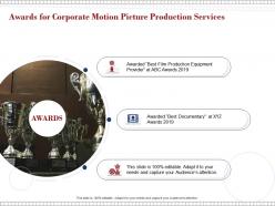 Awards For Corporate Motion Picture Production Services Ppt Powerpoint Presentation Outline