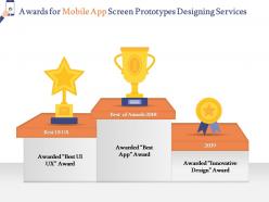 Awards for mobile app screen prototypes designing services ppt powerpoint pictures