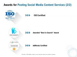 Awards For Posting Social Media Content Services Ppt Powerpoint Presentation Outline