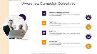 Awareness Campaign Objectives In Powerpoint And Google Slides Cpb