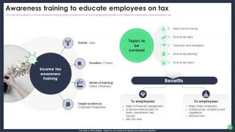 Awareness Training To Educate Employees On Tax Implementing Tax Planning And Management Fin SS