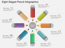 Ax eight staged pencil infographics flat powerpoint design