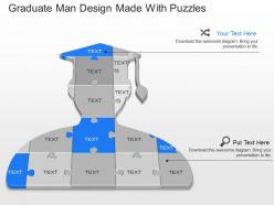 Ax graduate man design made with puzzles powerpoint template