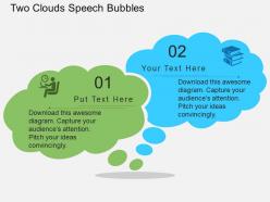 Ax two clouds speech bubbles flat powerpoint design