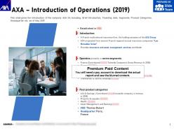 Axa introduction of operations 2019