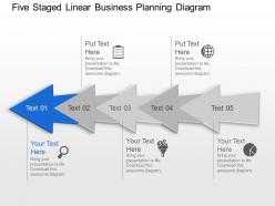 Ay five staged linear business planning diagram powerpoint template slide