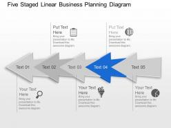 Ay five staged linear business planning diagram powerpoint template slide