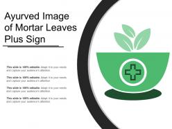 Ayurved image of mortar leaves plus sign