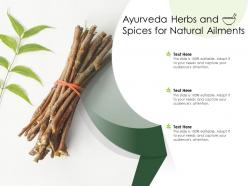Ayurveda herbs and spices for natural ailments
