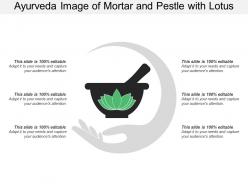 Ayurveda Image Of Mortar And Pestle With Lotus