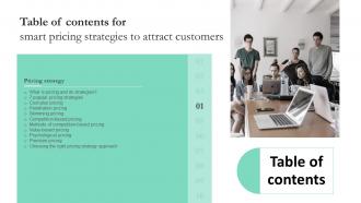 B126 Table Of Contents For Smart Pricing Strategies To Attract Customers