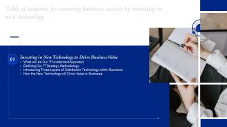 B131 Table Of Contents For Ensuring Business Success By Investing In New Technology