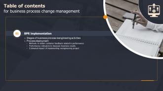 B150 Table Of Contents For Business Process Change Management