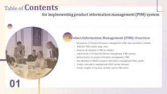 B152 Table Of Contents Implementing Product Information Management PIM System
