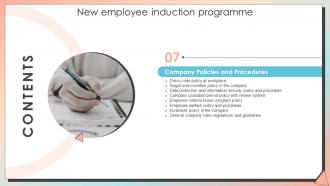 B153 Table Of Contents New Employee Induction Programme