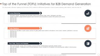 B2b Buyers Journey Management Playbook top Of The Funnel Tofu Initiatives
