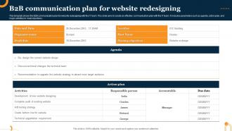 B2B Communication Plan For Website Redesigning