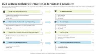 B2B Content Marketing Strategic Plan For Demand Generation