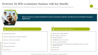 B2b E Commerce Business Solutions Overview For B2b E Commerce Business With Key Benefits