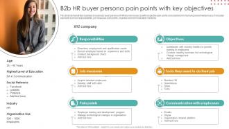 B2b HR Buyer Persona Pain Points With Key Objectives