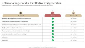 B2b Marketing Checklist For Effective Lead Generation B2b Demand Generation Strategy