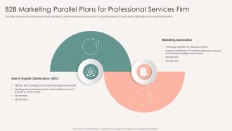 B2b Marketing Parallel Plans For Professional Services Firm
