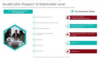 B2B Marketing Sales Qualification Process Qualification Prospect At Stakeholder Level