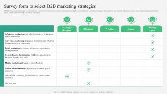 B2B Marketing Strategies Survey Form To Select B2B Marketing Strategies MKT SS V