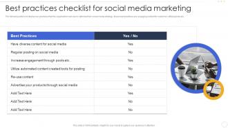 B2b Marketing Strategy Organization Best Practices Checklist For Social Media Marketing