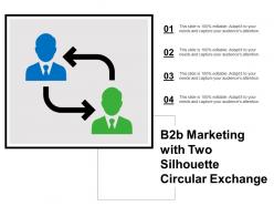 B2b marketing with two silhouette circular exchange