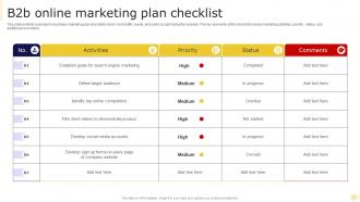 B2B Online Marketing Plan Checklist