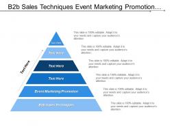 B2b sales techniques event marketing promotion project management tool cpb