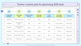 B2b Social Media Marketing And Promotion Twitter Contests Plan For Generating B2b Leads