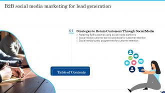B2b Social Media Marketing For Lead Generation Table Of Contents Ppt Slides Infographic Template