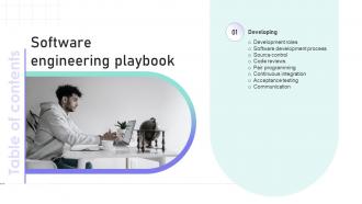 B99 Table Of Contents Software Engineering Playbook Ppt Powerpoint Presentation Diagram Ppt