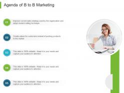 B to b marketing agenda of b to b marketing ppt powerpoint presentation outline rules